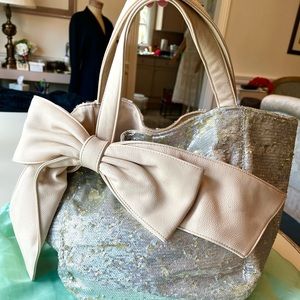 Deux Lux Sequin Bag with Leather Bow
